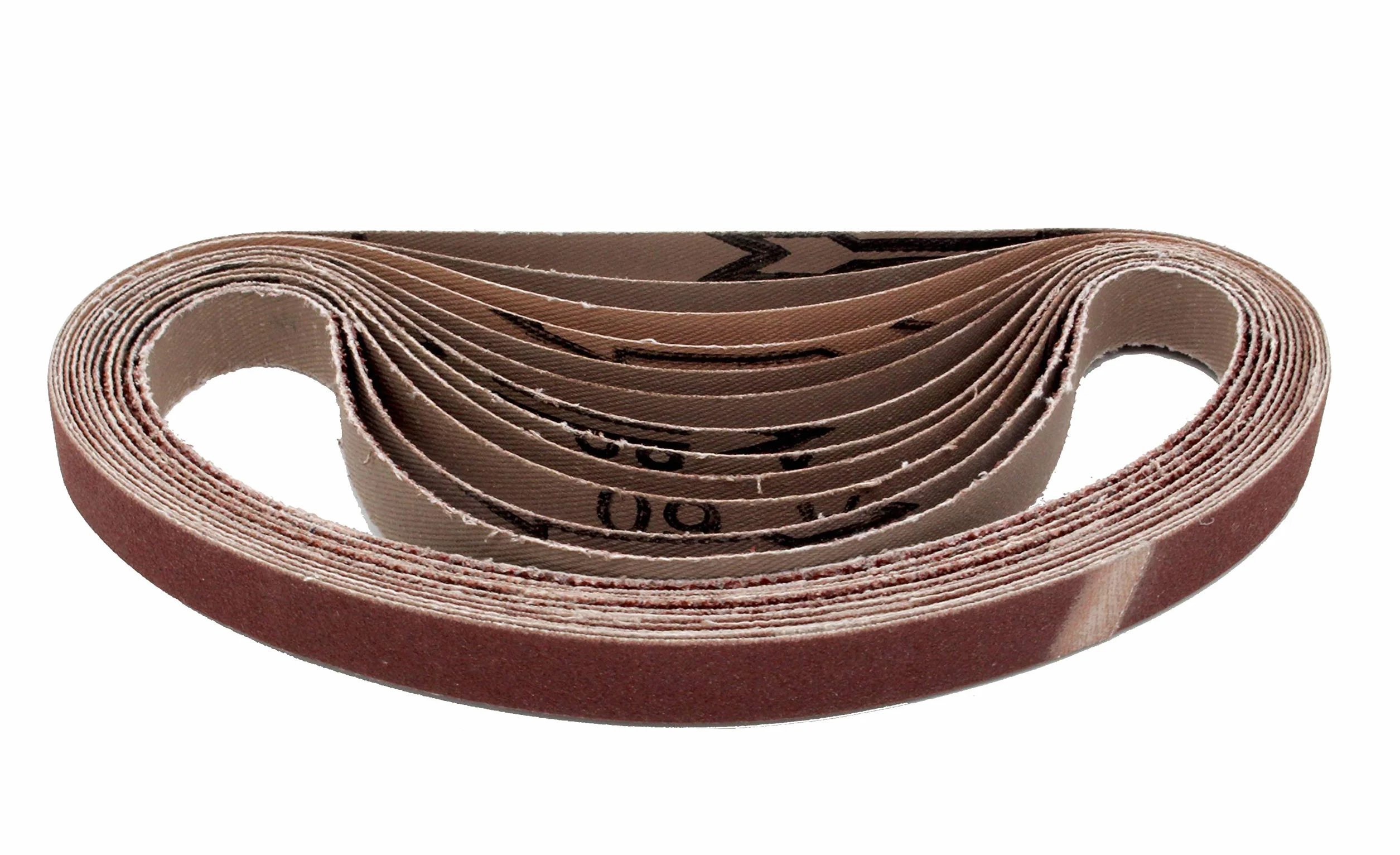 120 nastri abrasivi in tessuto, 13 x 457 mm, grana 20 x 40-60 – 80-120 – 180-240 per Powerlie.