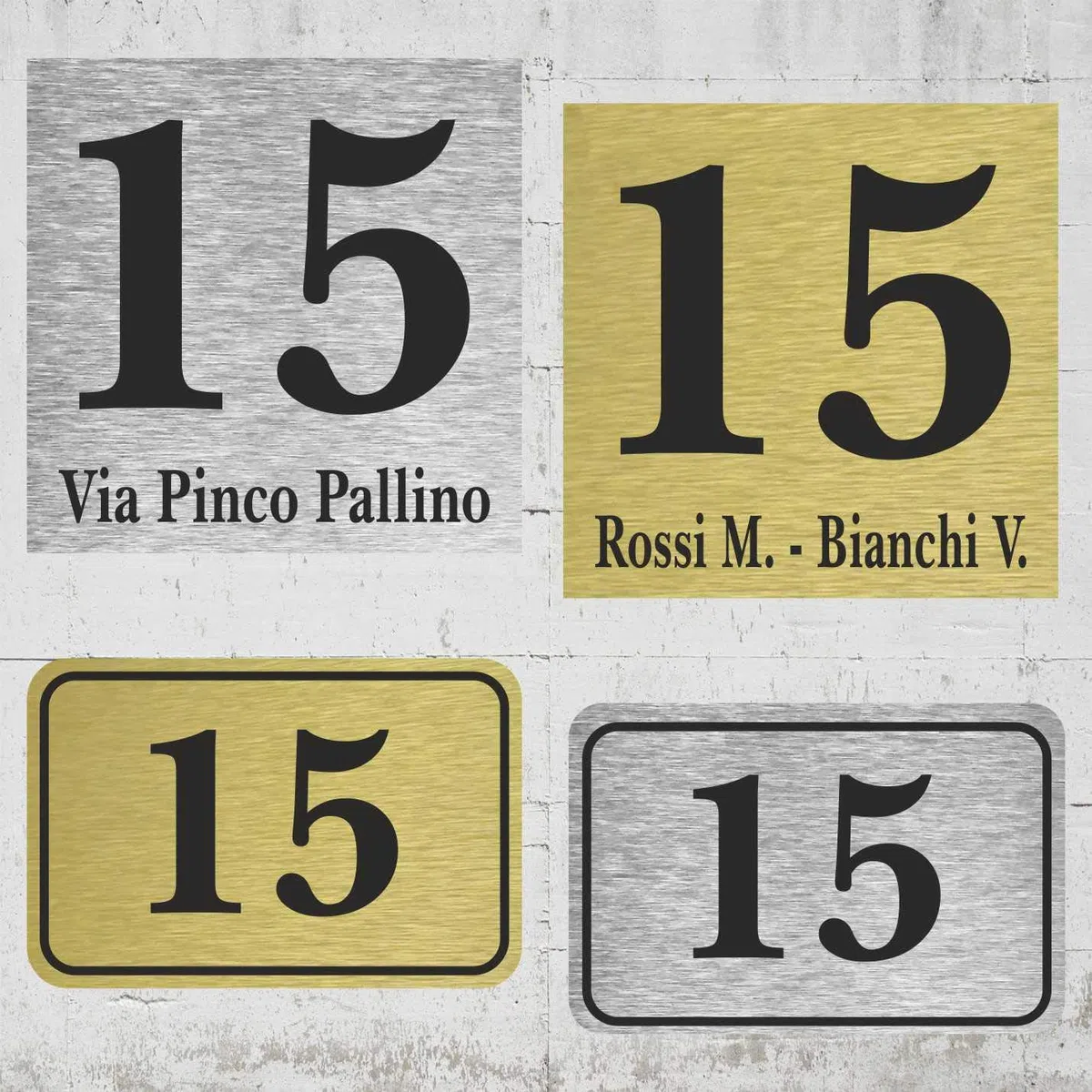 Targa Numero Civico Esterno – in Alluminio DiBond – Numero Civico Personalizzato – Resistente Intemperie UV – Facile Montaggio (Alluminio Argento 10x10cm)