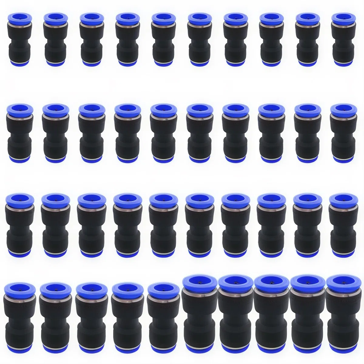 Kit di Collegamento per Tubi Con Raccordo a Pressione Pneumatico Push-to-Connect in Plastica (40 Pezzi: Combinazione 4/6/8/10/12 mm)