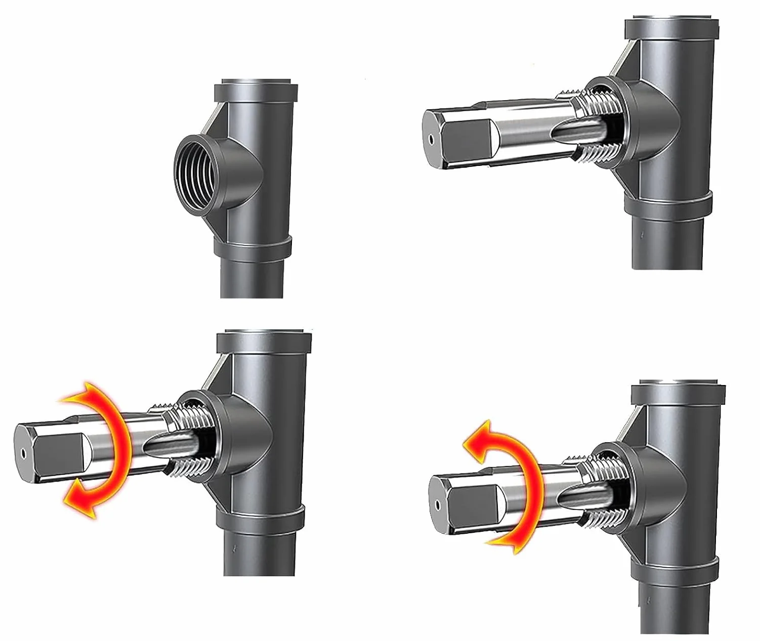 Set di maschi per tubi, in acciaio al carbonio, filettatura interna, 1/8", per l'uso in tubi dell'acqua, automobili e macchinari