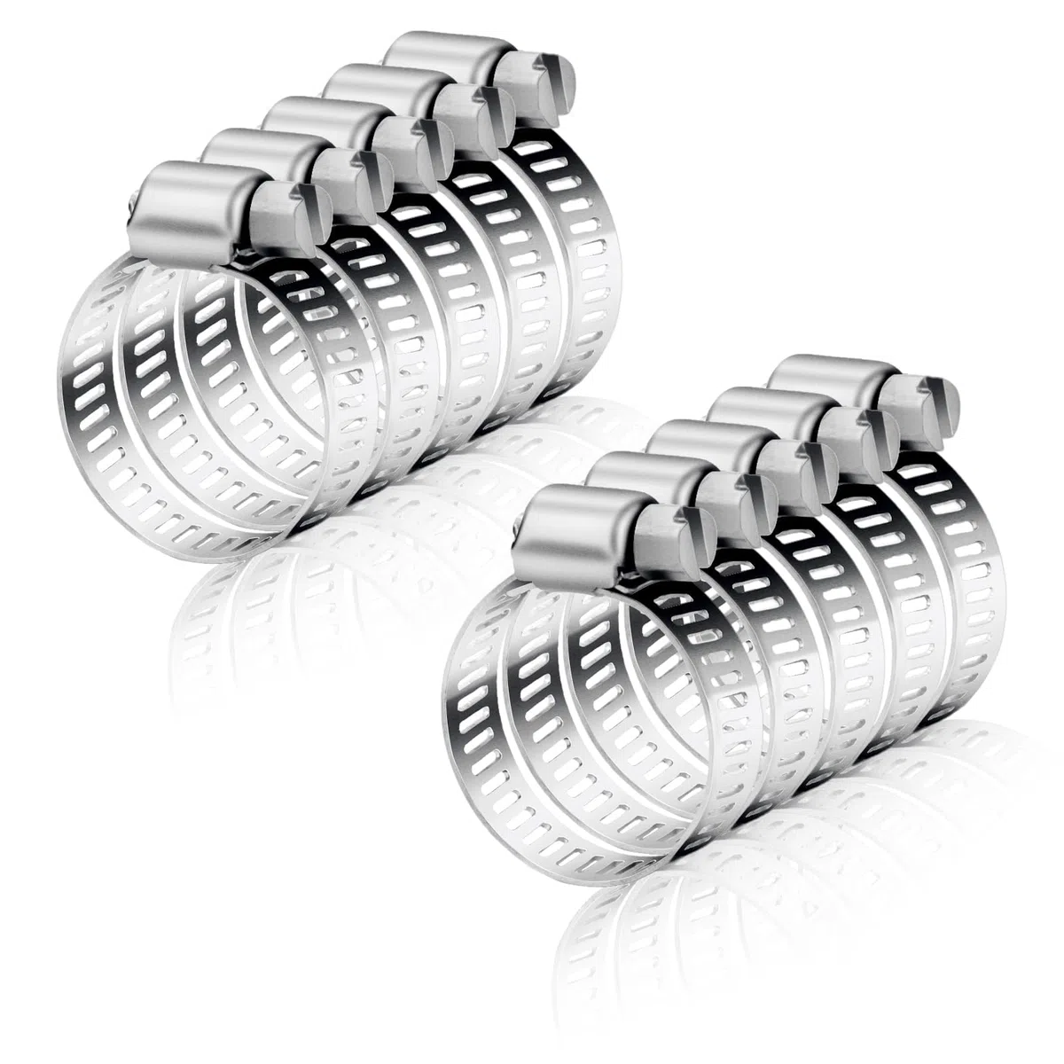 Fascette Stringitubo in Acciaio Inox 8 Pezzi Fascette Regolabili Robuste Fascette Stringitubo Versatili Kit 16-25mm per Tubi Dell'Acqua Giardino Casa Gas Stagno Automobilistico