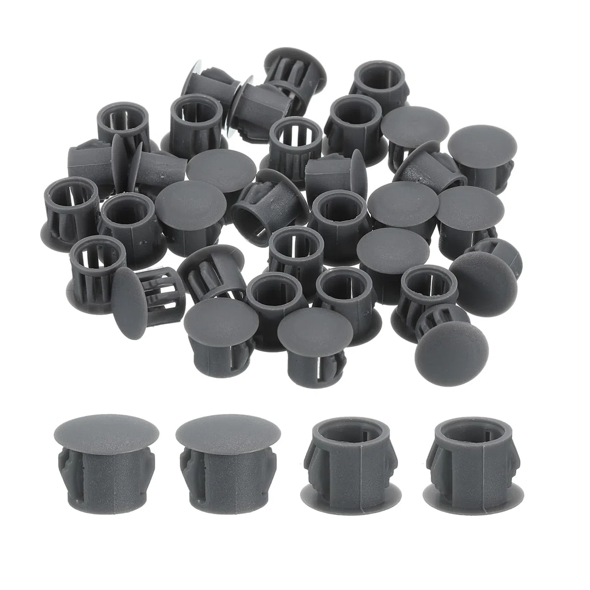 QUARKZMAN 58 Pz 10mm(3/8") Tappi Copriforo A Scatto Rotondo Per Pannello Incassato Per Inserto Di Mobili, Pannello Terminale, Grigio