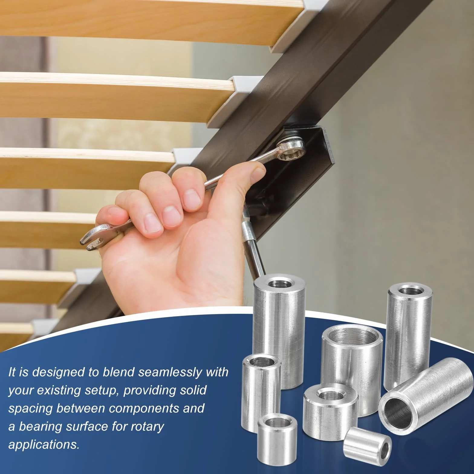 QUARKZMAN 10pz Distanziatori in Acciaio Inossidabile, 5mm ID x 10mm OD x 4mmL Separatore a Vite in Ottone Non Filettato Spacer Rotondo per Viti Bulloni Dadi 3/16" o M5
