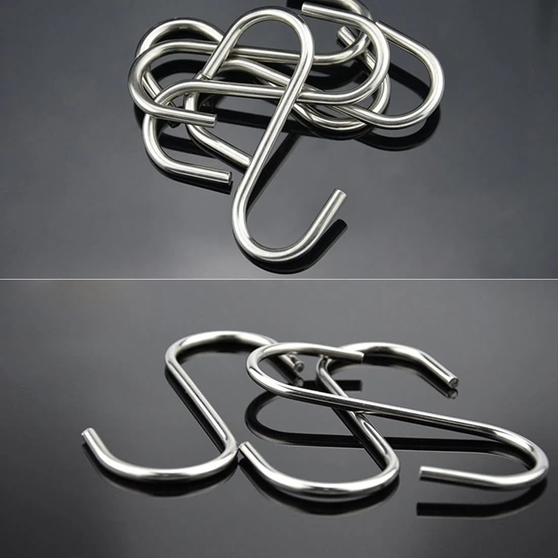 Ganci a S Cucina in Acciaio Inox Appesi Ganci Attaccapanni Forma di S Multifunzionale per Bagno Camera da Letto Ufficio Ganci per Utensili Cucina(10 Pezzi,5 cm di lunghezza)