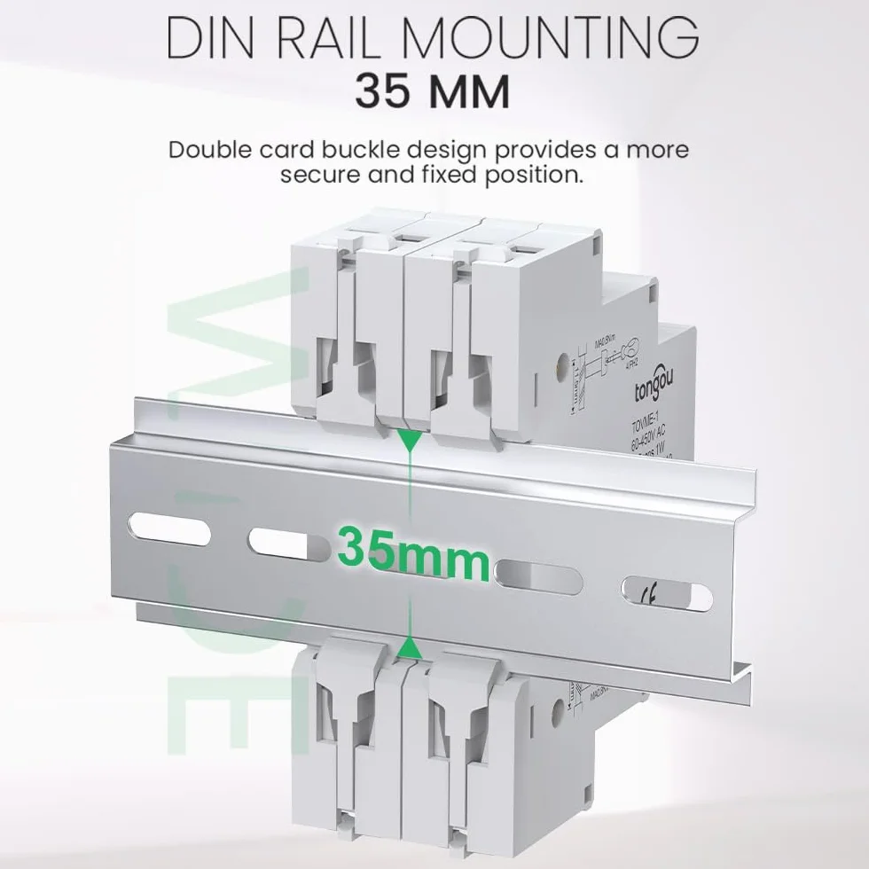 TONGOU - Mini misuratore di tensione modulare DIN Rail Mount trifase con display digitale a LED – Ac 60 – 450 V