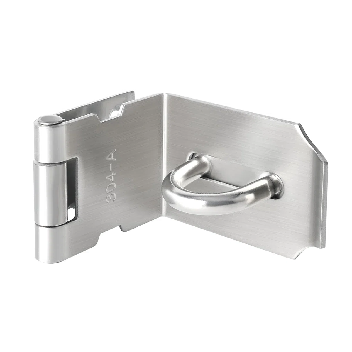 SAYAYO Catenaccio Porta in Legno Serratura Porta Chiavistello, 90 Gradi Lucchetto Hasp per Camera da Letto, Armadio, Cassetto, Acciaio Inossidabile Argento, EMS9K-4