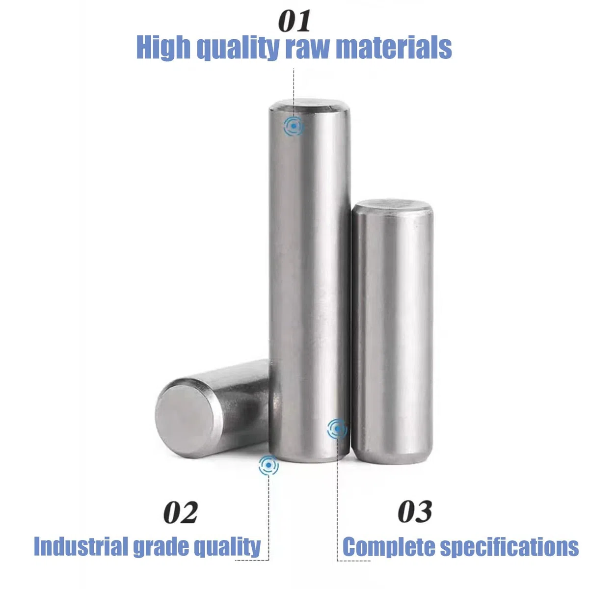 100 Pezzi M2 x 3-40 mm perni di centraggio for Supporto mensola, perni di Supporto mensola cilindrici in Acciaio Inox 304, Elementi di Fissaggio for componenti di Giunzione in Posizione(2x15mm)