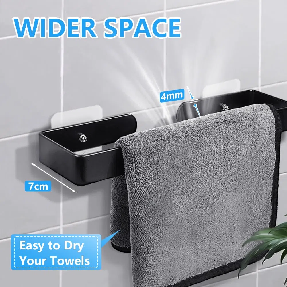 Portasciugamani Bagno Nero, Impermeabile, Antiruggine, Resistente all'Olio, Bagno Portasciugamani 30CM in Alluminio con Materiali di Installazione Inclusi, 2 Metodi di Installazione