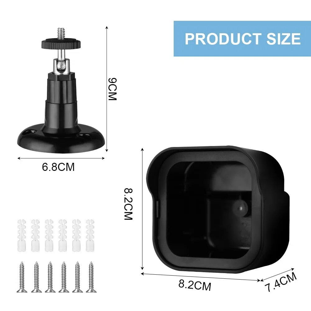 OFFCUP Blink Outdoor Supporto per Fotocamera, Regolabile da Parete con Custodia Protettiva, Blink Supporto per Fotocamera da Esterni, per fotocamera Blink outdoor camera （Nero 2 Pezzo）
