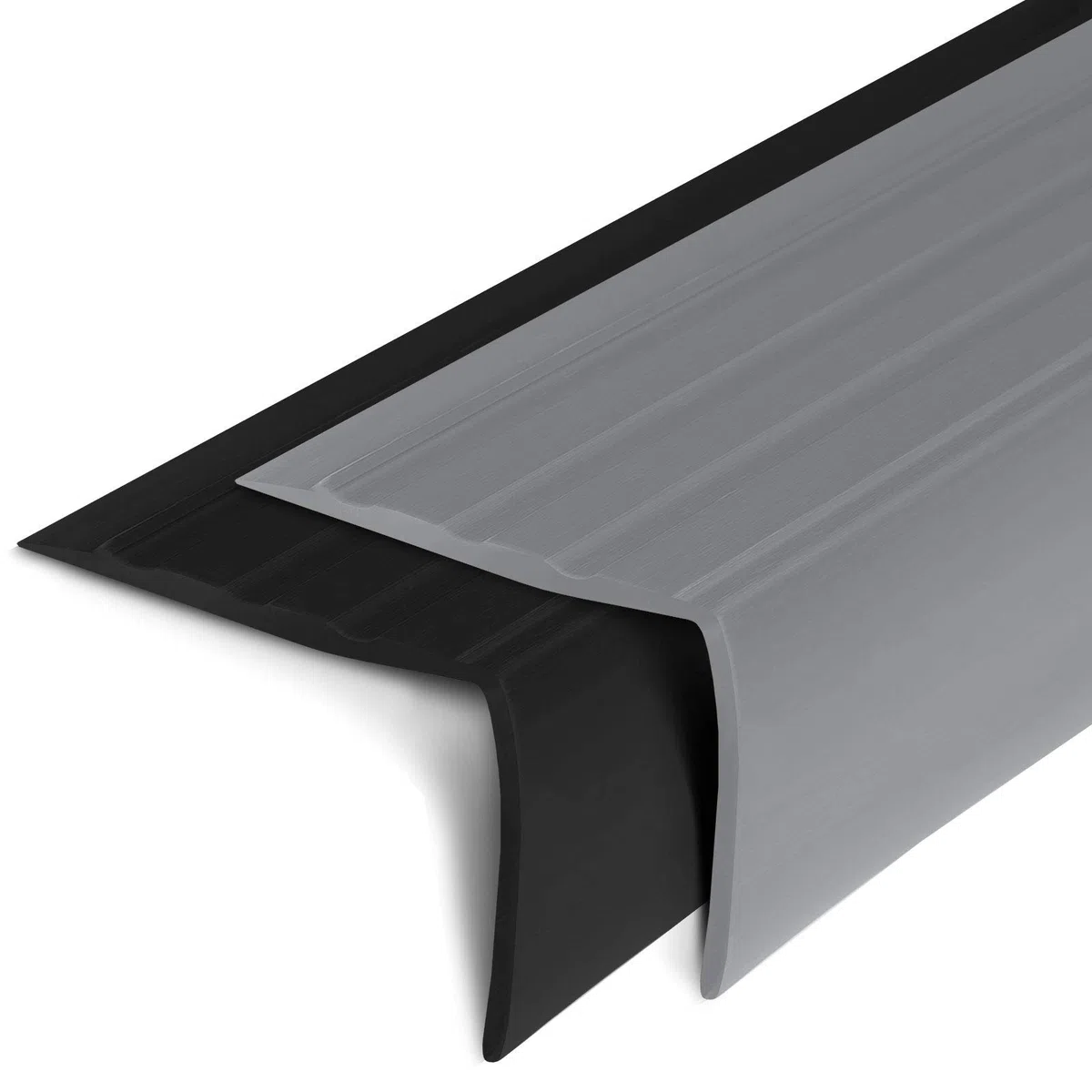 Profilo per gradini, profilo per scale in PVC a forma di L, elegante protezione per scale, in diversi colori e dimensioni, per pavimenti di tutti i tipi (120 x 4,5 x 4,2 cm, Michigan | nero)