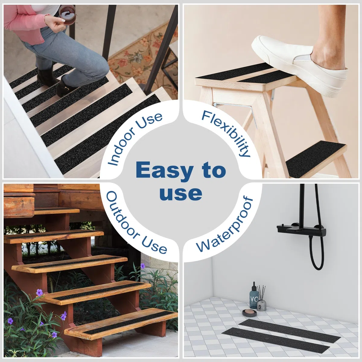 Nastro Antiscivolo 5 cm x 5 m – Nastro Adesivo Forte per Gradini, Scale e Pavimenti Interni/Esterni