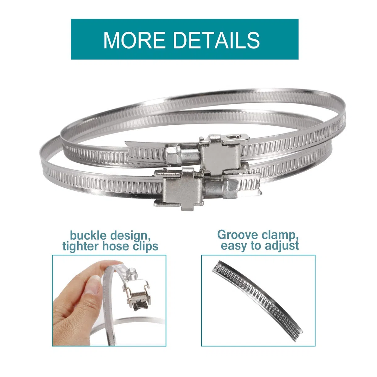 HG Power 2 pezzi Fascette Stringitubo 200 mm Acciaio Inox Morsetto per Tubo Flessibile Regolabile Diametro di 194-216 mm per Tubi di Ingresso e Uscita Delle Lavatrici, Tubi di Ventilazione