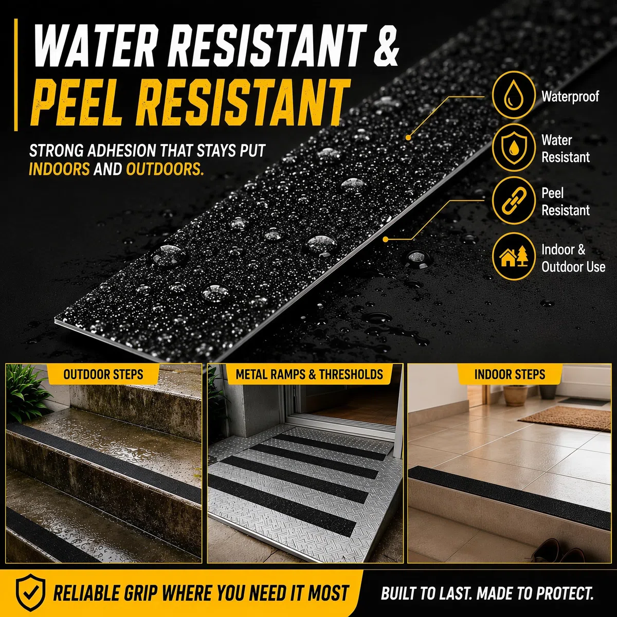 STRBOXONG Nastro Antiscivolo Nero 50mm x 10m, Strisce Adesive ad Alta Trazione per Scale Interne ed Esterne, Grip Tape Professionale Impermeabile per Gradini, Rampe, Marmo, Legno e Metallo, 1 Rotolo