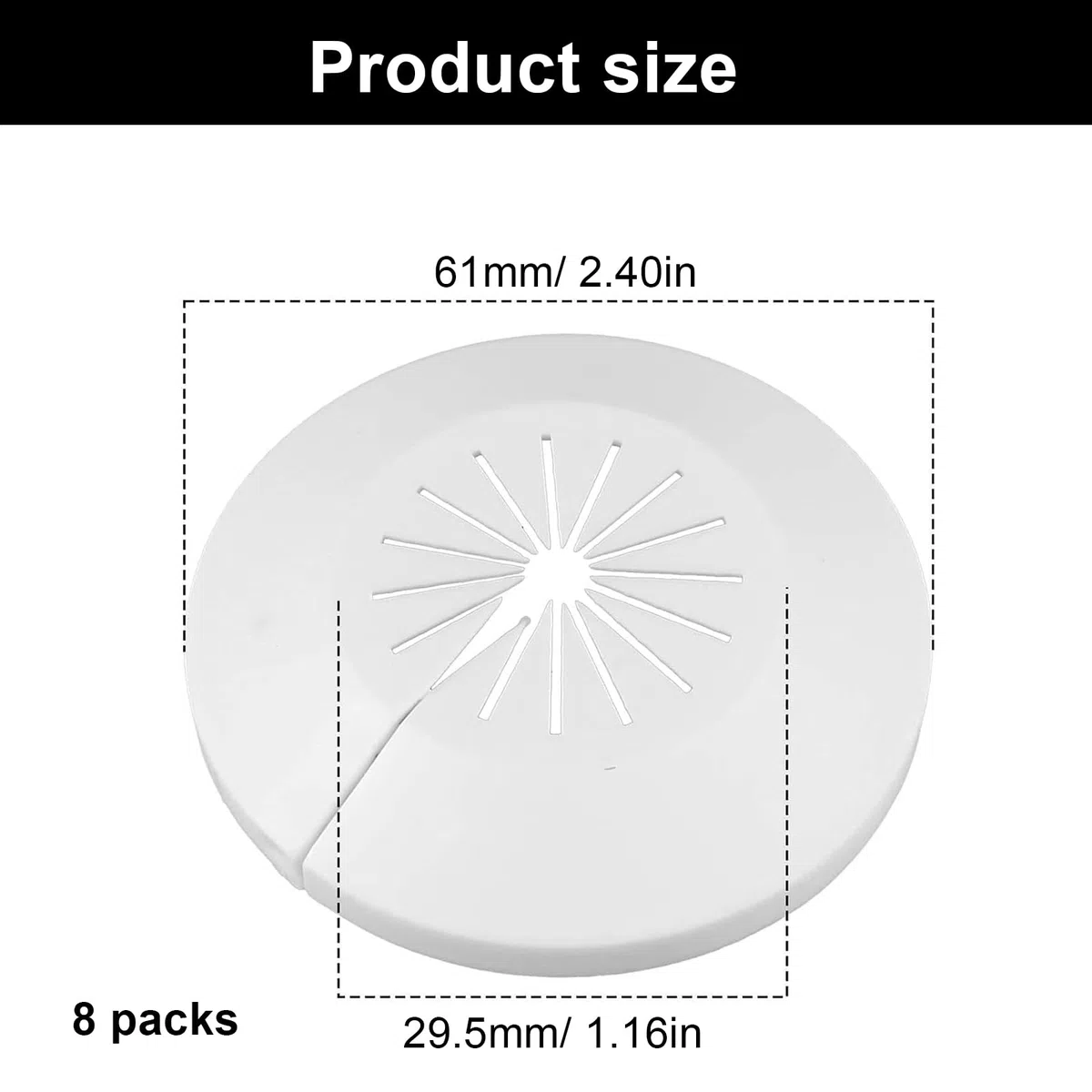 Rosette per Termosifoni, 8 Pezzi Copri Tubi Termosifoni, Bianco Copritubo Termosifone, a Scatto Copritubi Decorativi, Copritubo Riscaldante, per Tubi da 16/20/25 mm